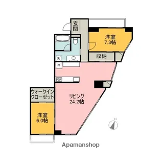 一番町ハイツ【1408号室】の間取り