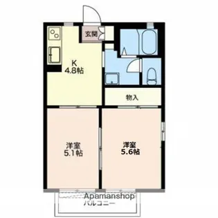 フレグランス石原坂【B203号室】の間取り