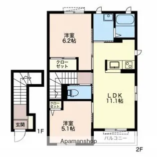 ハックベリー【2階】の間取り