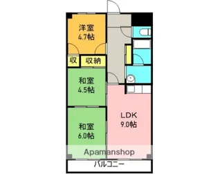 ベルシャイン竹原B【6階】の間取り