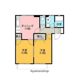 フォンテーヌA・B・C・D【1階】の間取り