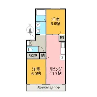 サザンディアナ【1階】の間取り