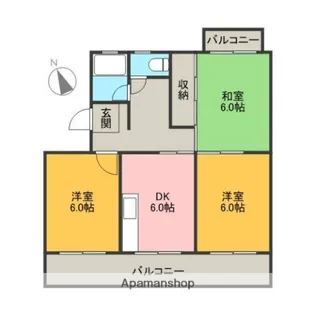 ロイヤルシティ東美【3階】の間取り