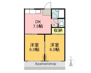 タウニー山田C【1階】の間取り
