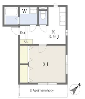 フォレスト二の岡【202号室】の間取り