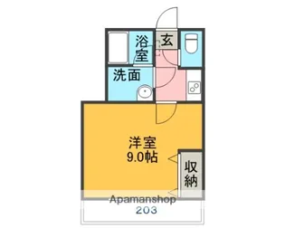 ルフュージュさくら若松町【2階】の間取り