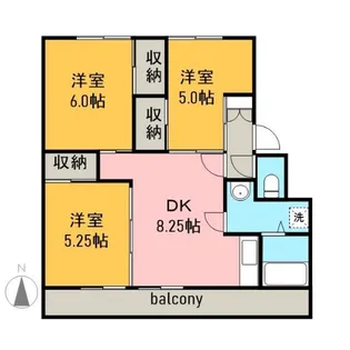 MESSAGE三島幸原【4階】の間取り