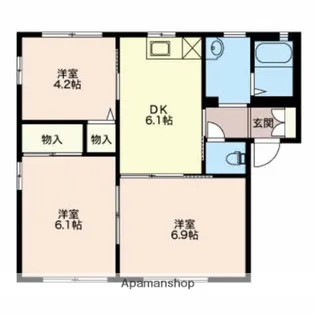 ヴィラ宮前【A101号室】の間取り