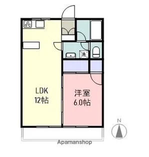 シティハイム白砂【B207号室】の間取り