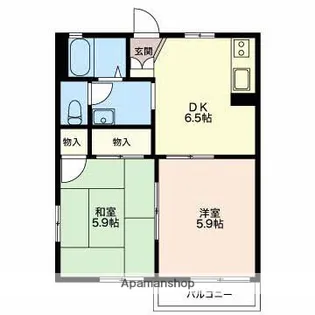 原町アパートメント北【1階】の間取り