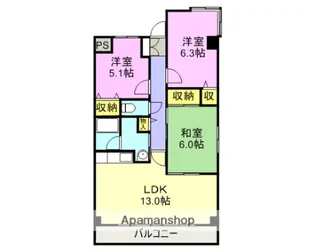 パークサイドヴィラ【1階】の間取り