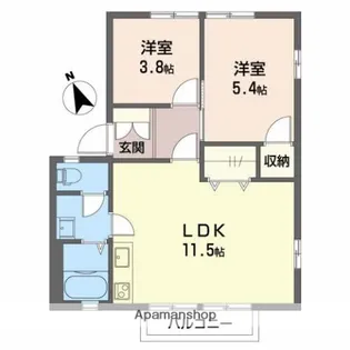 YOUハイツ B【1階】の間取り