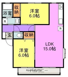 サニーガーデン谷戸A棟【2階】の間取り