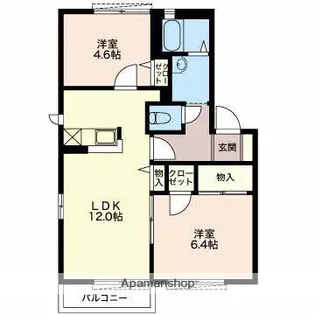 カメリア【D101号室】の間取り
