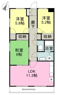 パルク長伏【4階】の間取り
