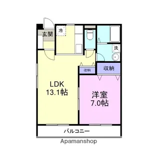1LDKの間取り画像