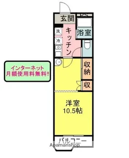 1Kの間取り画像