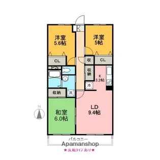 メゾン・ドゥ・マレーラ【3階】の間取り