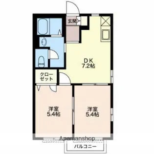 チェリーブラッサム【A201号室】の間取り