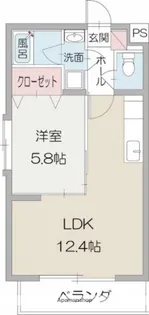 グランポレール【305号室】の間取り