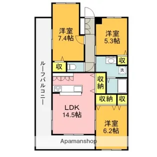 メゾン・ドゥ・アンダルシア【3階】の間取り