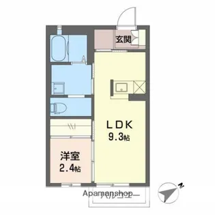 ステュディオN【A201号室】の間取り
