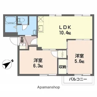 タウニィエード【1階】の間取り