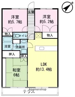 コーナス・ガーデンA棟【3階】の間取り
