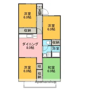 クレスト若松【1階】の間取り
