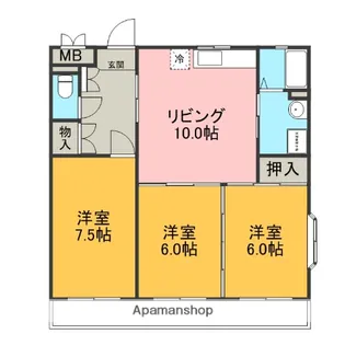 ロイヤルパレス徳倉【201号室】の間取り