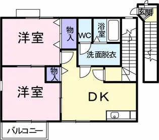 富士見ハイツC【2階】の間取り