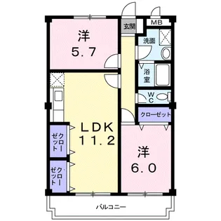 EAST HILL【3階】の間取り