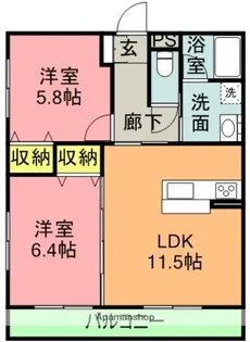 グレイスパークⅠ【2階】の間取り