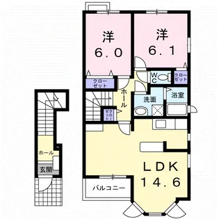 コウヒロハイムB【2階】の間取り