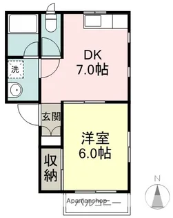 アメニティー C【C202号室】の間取り