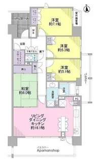 ウィスティリア長泉【604号室】の間取り
