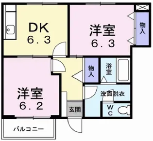 クレストールスズキB【1階】の間取り