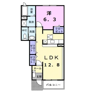 サンパステルB【1階】の間取り