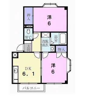 グランポルテ 木の宮Ⅱ【2階】の間取り