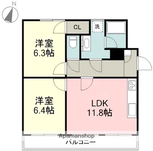 ルプランドル清水町【3階】の間取り