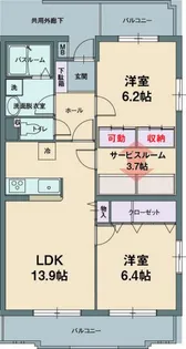 ガーデンヒルズ さくら【2階】の間取り