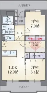 カルフール・パレ【6階】の間取り