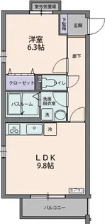 祇園山ヒルズ【3階】の間取り