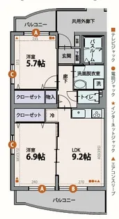 ベアテスPTMIII【101号室】の間取り