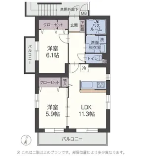 ペアーフィールドA【1階】の間取り