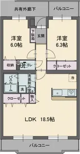 グリーングラスS【3階】の間取り