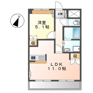 サンモール中島B【1階】の間取り