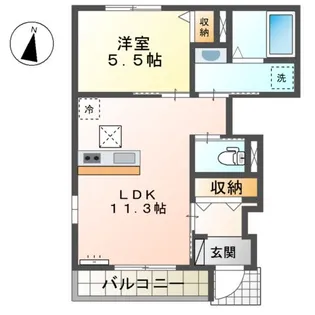 ディアコートN【1階】の間取り