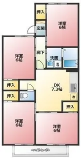 コーポバーディーⅢ【202号室】の間取り