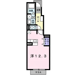 フローラルクラベール【1階】の間取り
